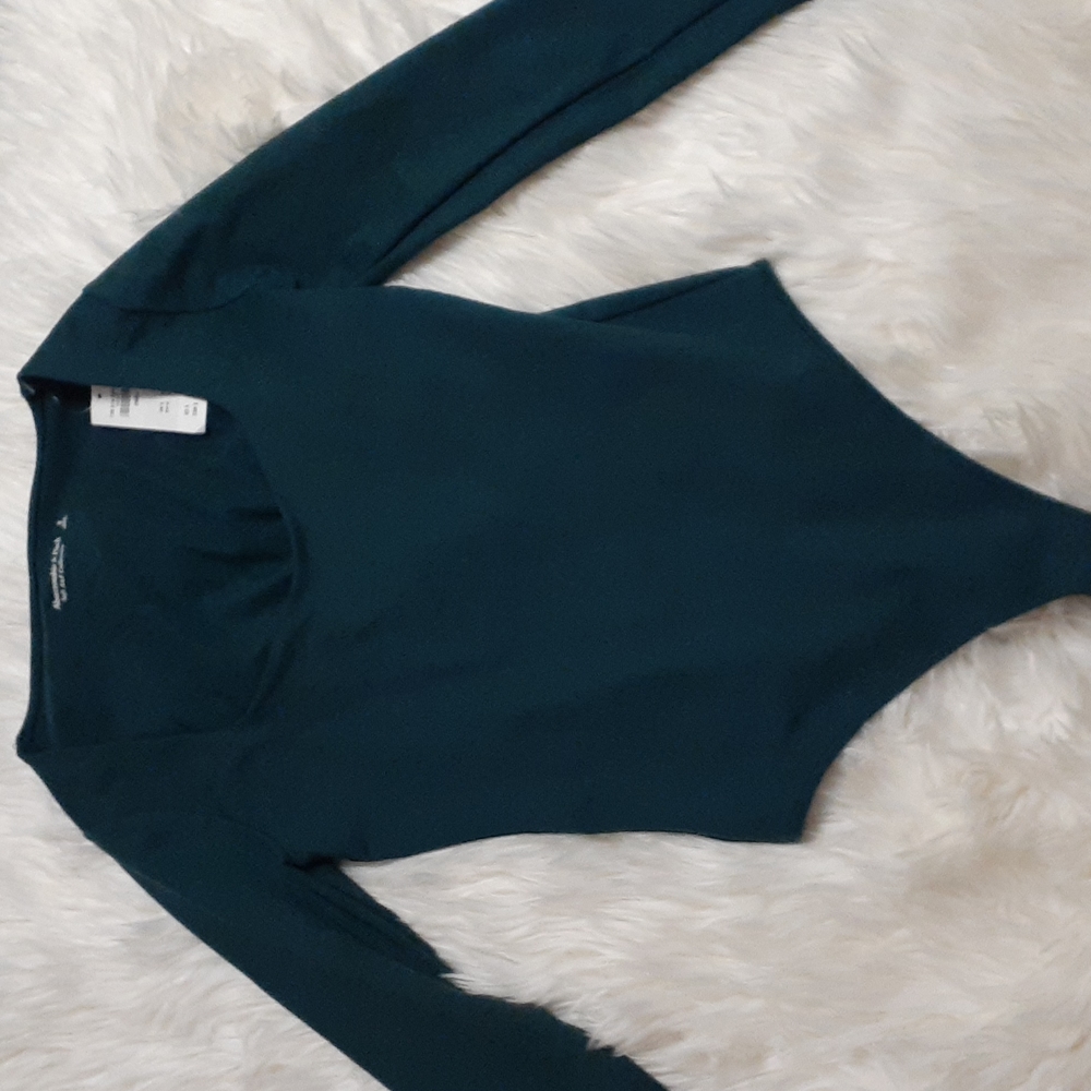 Abercrombie & Fitch Teal Green Long Sleeve Bodysuit Size Small